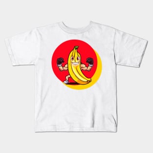 Cute muscle banana Kids T-Shirt
